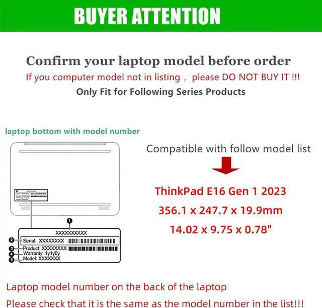 Alt view image 2 of 5 - RUNMEIJIA Laptop Case Cover for Lenovo ThinkPad E16 Gen1/ Gen2/ Gen3 2023-2025 16 inch [Do Check Model] Notebook Sleeve Computer Bag Protective PU Leather Shell (Wine red)