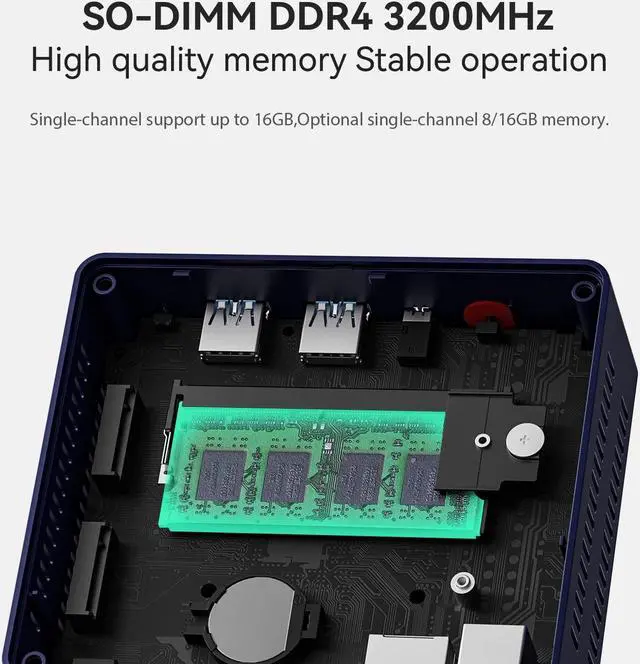Alt view image 5 of 5 - Beelink MINIS13 PRO Mini PC with Processor N150,16G DDR4 500G SSD Mini Desktop Computer, WiFi6, 1000M LAN, BT5.2 Dual HDMI Business Mini Computer