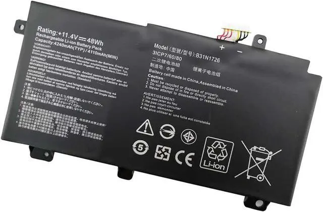 Main image of aowe B31N1726 Replacement Laptop Battery for ASUS FX504 FX504GM FX505 FX80GE FX80GD FX86FM Series Notebook 11.4V 48Wh 0B200-02830100 B31BN91