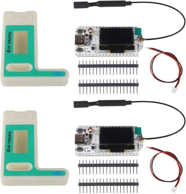 Main image of 2Pcs ESP32 LoRa V3 LoRa32 OLED Development Board 0.96inch OLED Display CP2102 915MHz Antenna Transceiver and Protective Case for Lora Board Compatible with Arduino ESP8266 NodeMCU IOT Smart Home