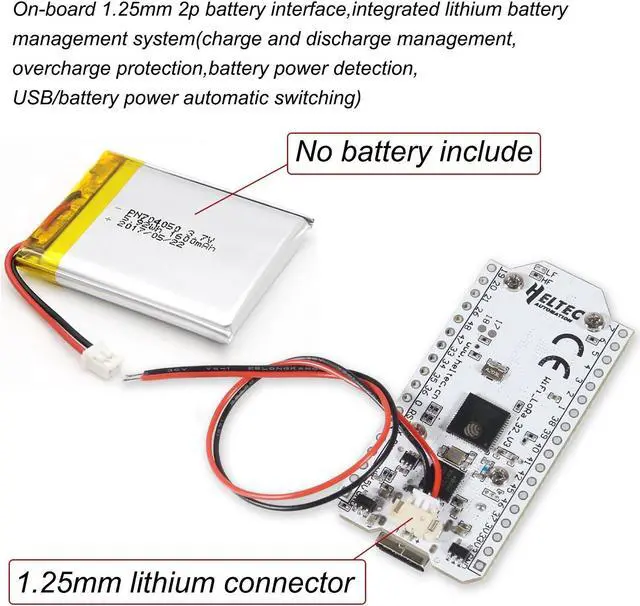 Alt view image 4 of 5 - 2Pcs ESP32 LoRa V3 LoRa32 OLED Development Board 0.96inch OLED Display CP2102 915MHz Antenna Transceiver and Protective Case for Lora Board Compatible with Arduino ESP8266 NodeMCU IOT Smart Home