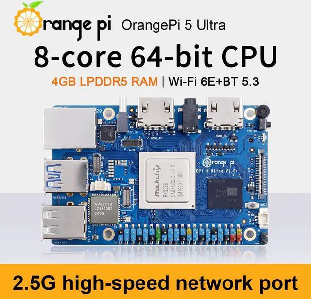 Alt view image 2 of 5 - Orange Pi 5 Ultra 8GB RAM LPDDR5 Rockchip RK3588 Development Board, 8K Video Decoding 2.4GHz Frequency M.2 PCIE 2.5G LAN Wi-Fi 6E+BT 5.3/BLE Single Board Computer (Pi 5 Ultra 8GB)