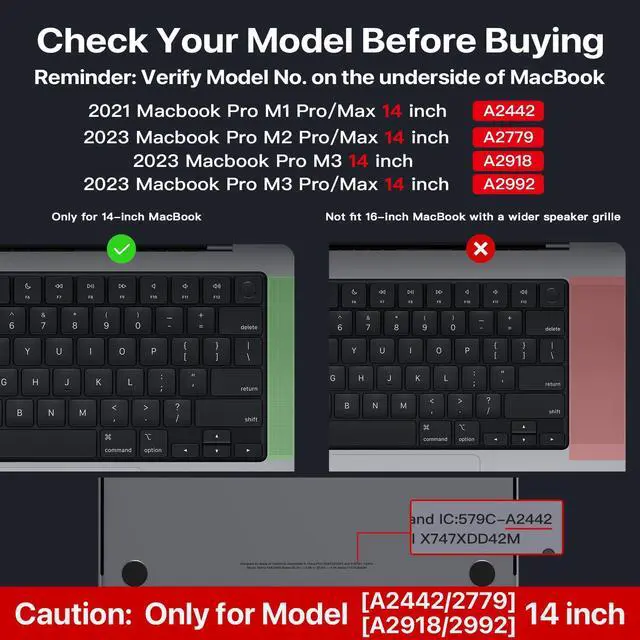 Alt view image 2 of 5 - Soonjet Compatible with MacBook Pro 14 inch Case & AR Screen Protector