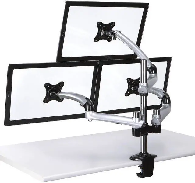 Main image of Cotytech Triple Monitor Desk Mount Spring Arm Grommet Base - Silver (DM-GST13-G50)