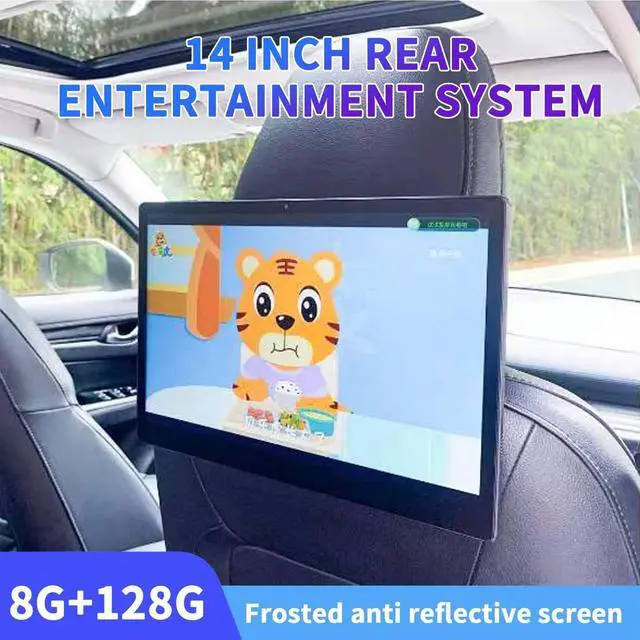 Alt view image 4 of 5 - Suvisukua 14 inch 4K 8G+128G one Android 12 Portable Car TV Headrest Monitor Tablet for Back seat, Support Phone Wireless mirroring Touch Screen,with Bluetooth/WiFi 5GHz Car Video Player