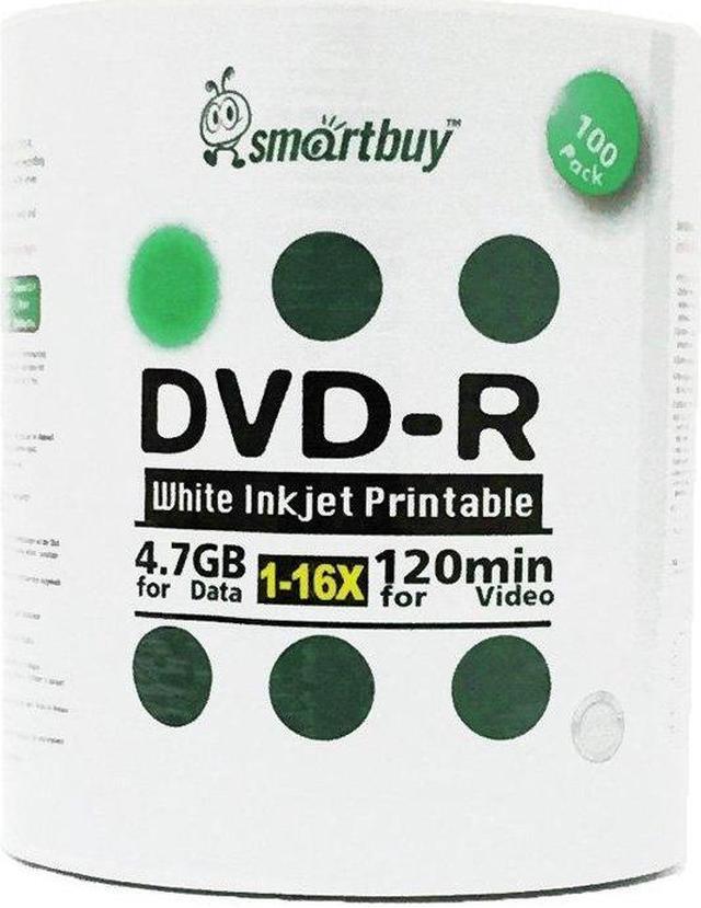Alt view image 2 of 3 - Smart Buy 300 Pack DVD-R 4.7gb 16x White Printable Inkjet Blank Media Record Disc, 300 Disc 300pk