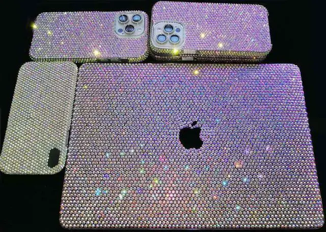 Alt view image 3 of 4 - Teazgopx Bling Rhinestone Case for MacBook Air 15 inch 2025 2024 2023 Release M4 A3241/M3 A3114/M2 A2941 Chip with Liquid Retina Display Touch ID,Glitter Sparkle Diamond Fashion Luxury Shiny Shell