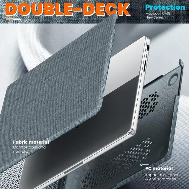 Alt view image 3 of 5 - Tuiklol for MacBook Pro 14 inch Case 2024-2021 Model A3112 A3401 A3185 M4 Pro/Max A2918 A2992 M3 A2779 M2 A2442 M1 Pro/Max, Fabric Hard Shell Cover with Touch ID,Gary