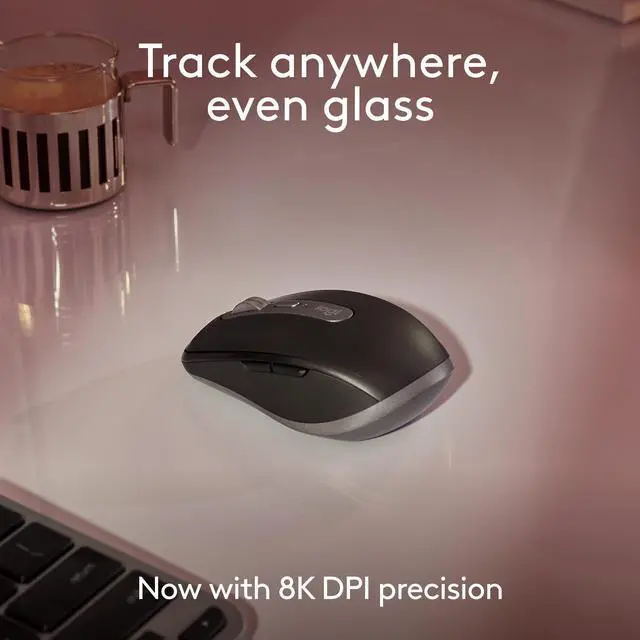 Alt view image 2 of 4 - Logitech MX Anywhere 3S for Mac, Compact Wireless Bluetooth Mouse, 8K DPI Any-Surface Tracking, Quiet Clicks, USB C, Wireless Mouse for MacBook Pro, MacBook Air, iMac, iPad - Space Grey