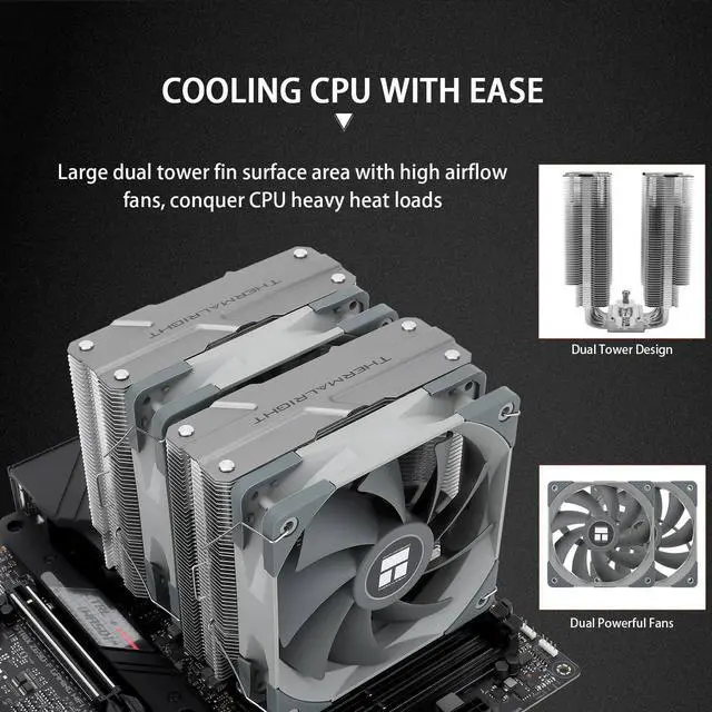 Alt view image 2 of 5 - Thermalright Peerless Assassin 120 CPU Air Cooler, 6 Heat Pipes, Dual 120mm TL-C12 PWM Fan, Aluminium Heatsink Cover, AGHP Technology, for AMD AM4/AM5 Intel LGA 1700/1851/115X/1200/2011/2066 (PA120)