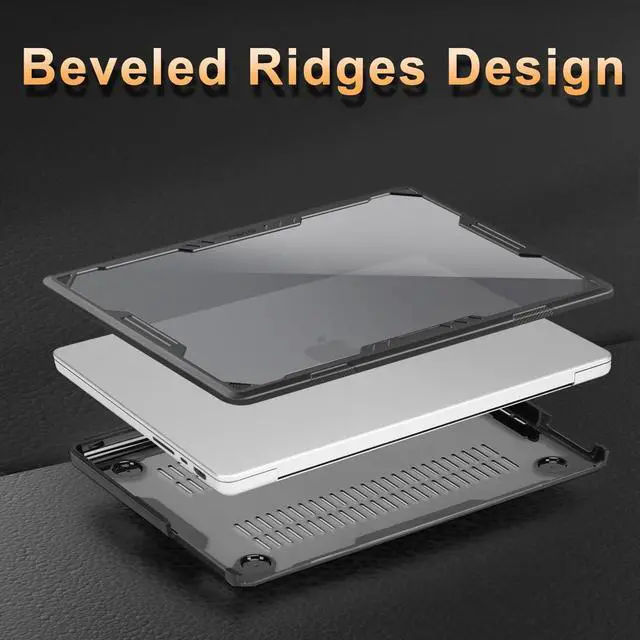 Alt view image 5 of 5 - MOSISO Compatible with MacBook Pro 16 inch Case 2025-2021 M4 M3 M2 M1 A3403 A3186 A2991 A2780 A2485, Symmetric Geometric Heavy Duty Hard Shell Case with TPU Bumper&Keyboard Cover&Type C, Black