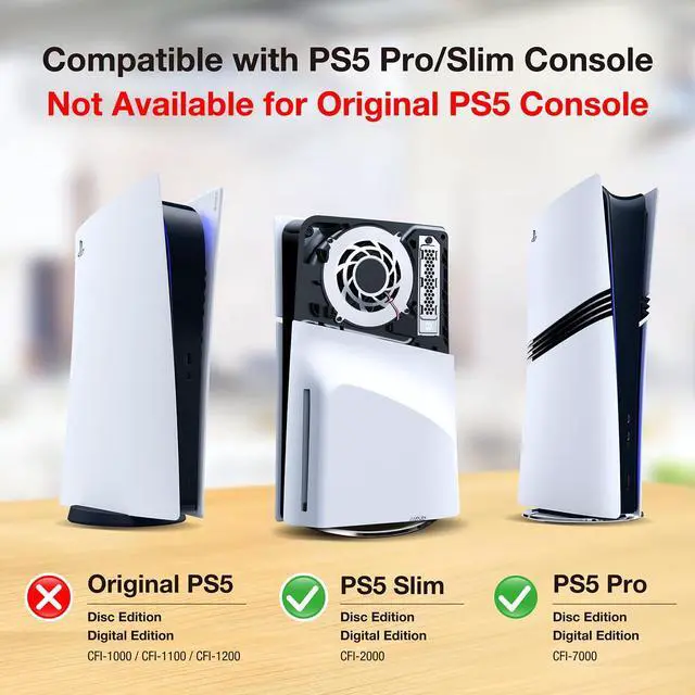 Alt view image 3 of 5 - GRAUGEAR PS5 Pro/Slim SSD Heatsink Cover + PS5 Pro/Slim Dust Cover Set, Cooling and Dust-Proof Solution for PS5 Pro/Slim Console