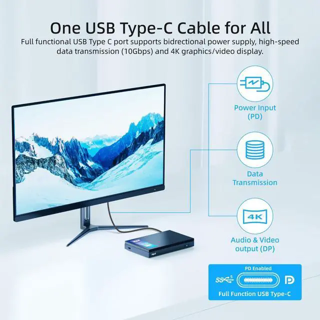 Alt view image 3 of 5 - MeLE Quieter4C Ultrathin Fanless N100 Mini PC 8GB LPDDR4x 128GB Micro PC 2X HDMI 4K USB-C Triple Display 2.4G/5GHz WiFi BT5.1 GbE Small Desktop Computer on Office IoT Astrophotography NAS MES WMS