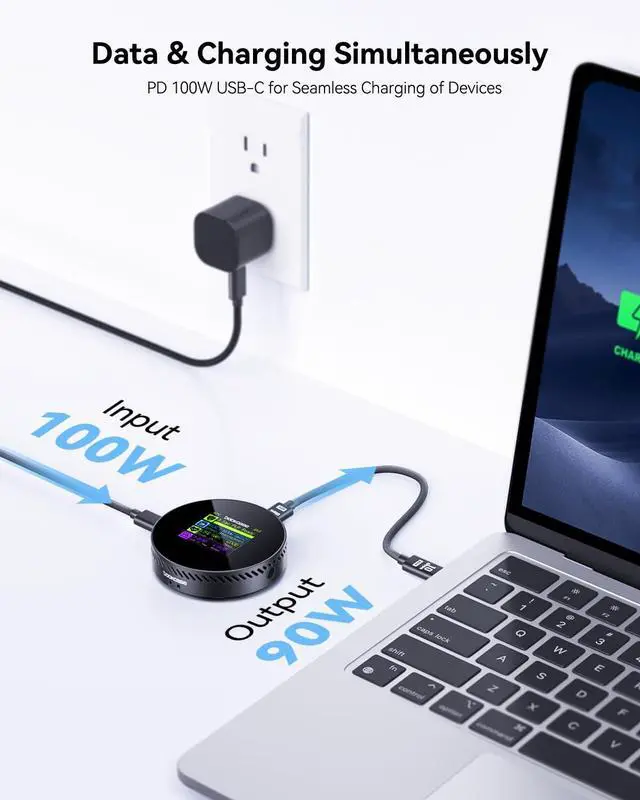 Alt view image 4 of 5 - DOCKCASE Magnetic Visual M.2 2242 NVMe SSD Enclosure, 10Gbps USB 3.2 Type-C, 100W PD, 3s PLP Data Protection, Fits 2242/2230 NVMe PCIe, Compatible with MagSafe for iPhone 16/15 Pro Max ProRes