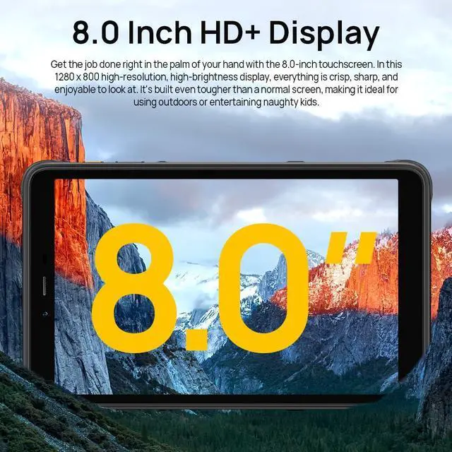 Alt view image 2 of 5 - Ulefone 8 Inch Android 4G Rugged Tablet Armor Pad PRO,16GB+128GB(2TB Expandable) MT8788,48MP+32MP 7650mAh IP68 Tablets, 4G LTE/2.4G+5G WiFi,OTG,GPS,NFC