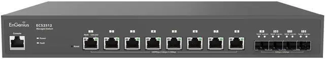 Alt view image 2 of 5 - EnGenius Cloud (ECS2512FP) | Multi-Gigabit 2.5G 8-Port PoE++ Switch | 4 SFP+ Uplink Ports