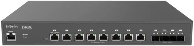 Alt view image 3 of 5 - EnGenius Cloud (ECS2512FP) | Multi-Gigabit 2.5G 8-Port PoE++ Switch | 4 SFP+ Uplink Ports