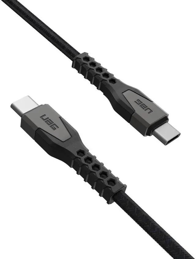 Alt view image 4 of 5 - URBAN ARMOR GEAR UAG Rugged Kelvar Core USB-C to USB-C Cable 5ft/1.5m 60W Power Delivery PD Reinforced Fast Charging Cable for iPhone 16, MacBook, iPad Pro, Samsung Galaxy S25, Black/Gray