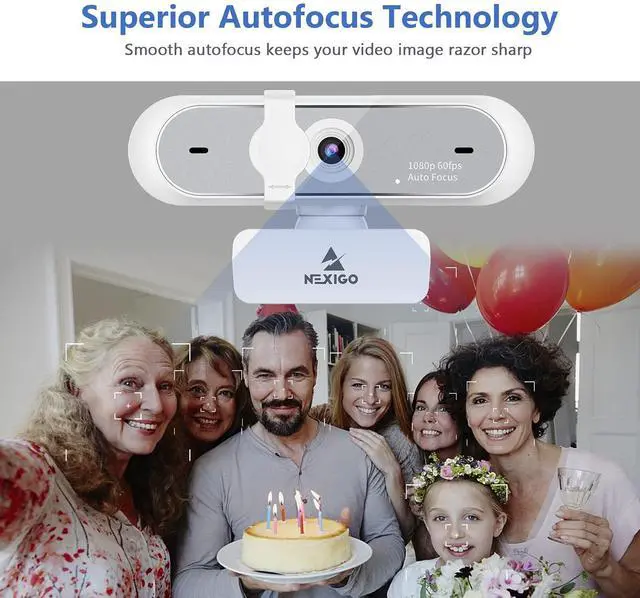 Alt view image 4 of 5 - NexiGo 1080P Webcam Kits, N660P (Gen 2) 1080P 60FPS Webcam with Software Control, Dual Microphone & Cover, Extendable Tripod Stand, Video Conference Lighting, for OBS/Zoom/Skype