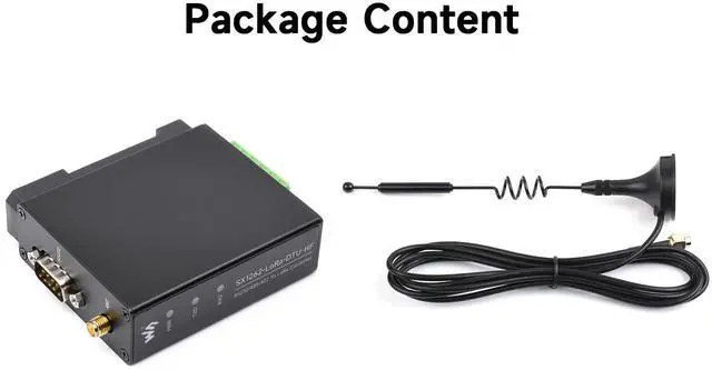 Alt view image 2 of 5 - Waveshare Rail-Mount SX1262 LoRa Data Transfer Unit, RS232/RS485/RS422 to LoRa, Suitable for Sub-GHz Band HF Version