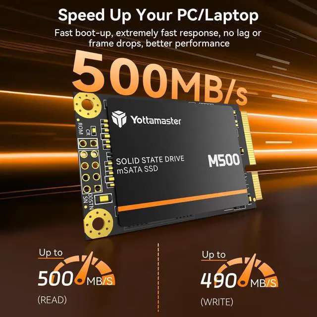 Alt view image 2 of 5 - Yottamaster M500 2TB mSATA SSD SATA III 6Gb/s, mSATA Internal Solid State Drive Up to 500MB/s, Mini-SATA with 3D NAND, Compatible with Ultrabooks Desktop PC Laptop, All-in-One PCs, 30x50mm