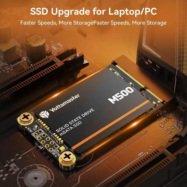 Alt view image 4 of 5 - Yottamaster M500 2TB mSATA SSD SATA III 6Gb/s, mSATA Internal Solid State Drive Up to 500MB/s, Mini-SATA with 3D NAND, Compatible with Ultrabooks Desktop PC Laptop, All-in-One PCs, 30x50mm