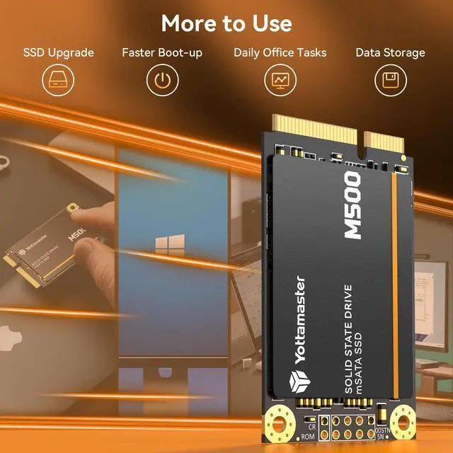 Alt view image 5 of 5 - Yottamaster M500 2TB mSATA SSD SATA III 6Gb/s, mSATA Internal Solid State Drive Up to 500MB/s, Mini-SATA with 3D NAND, Compatible with Ultrabooks Desktop PC Laptop, All-in-One PCs, 30x50mm