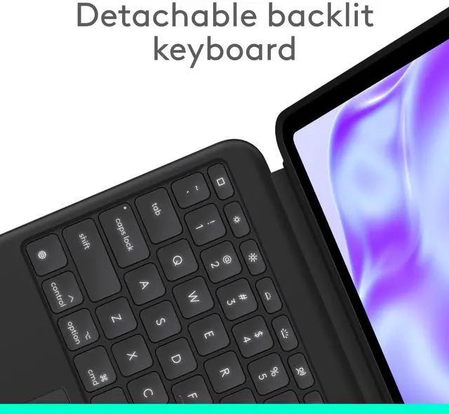 Alt view image 3 of 5 - Logitech Combo Touch iPad Pro 13-inch (M4)(2024) Keyboard Case - Detachable Backlit Keyboard for iPad Pro 13, Kickstand, Multi-use Mode - Midnight Black