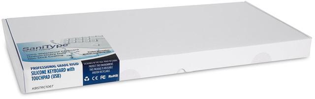 Alt view image 5 of 5 - SaniType "Touchpad Plus Hygienic Medical-Grade Rigid Silicone Washable Keyboard with Touchpad(USB) (White) | KBSTRC106T-W