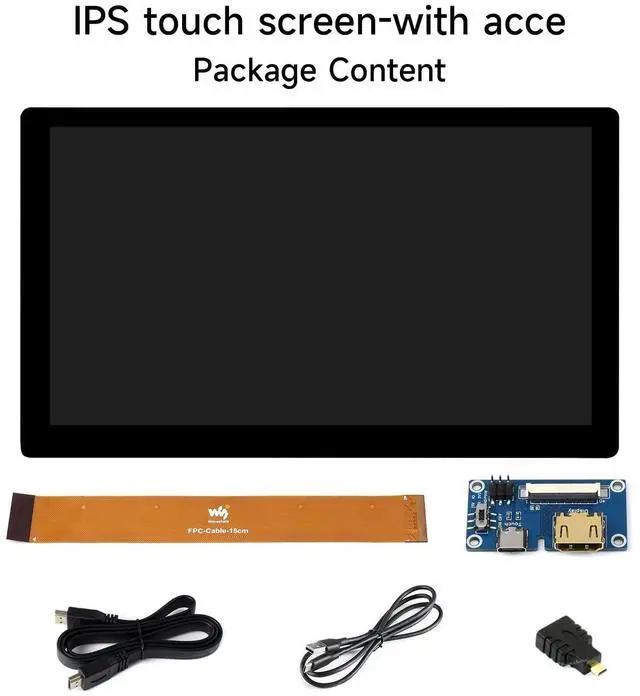 Alt view image 2 of 5 - waveshare 7inch IPS Integrated Display Compatible with Raspberry Pi 5/4B/3B+/3B/2B/B+/A+/Zero/Zero W/WH/Zero 2W Supports Jetson Nano and Windows PC 1024 x 600 Resolution with Touch with Accessories