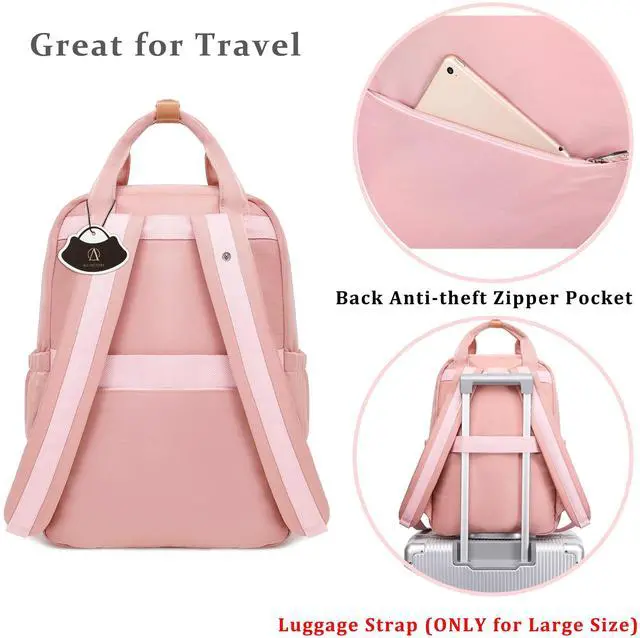 Alt view image 5 of 5 - AO ALI VICTORY Laptop Backpack 15.6 Inch for Women Men Teacher Backpacks Nursing Bag Anti Theft Travel Back Pack Large College Bookbag (Large, Pink)