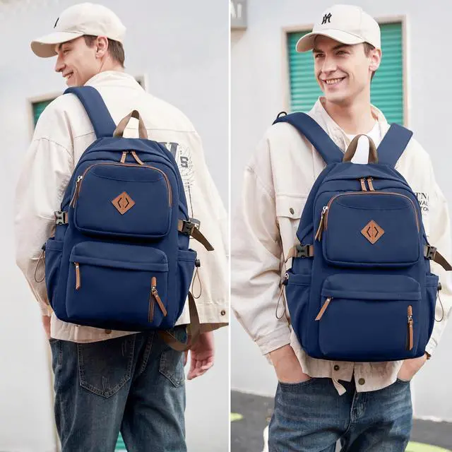 Alt view image 2 of 5 - AO ALI VICTORY laptop backpack 15.6 inch anti theft travel backpacks for men and women large college bookbag work business daypack middle high school bag for girls boys teens students blue