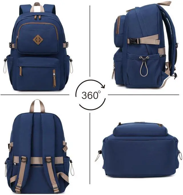 Alt view image 3 of 5 - AO ALI VICTORY laptop backpack 15.6 inch anti theft travel backpacks for men and women large college bookbag work business daypack middle high school bag for girls boys teens students blue
