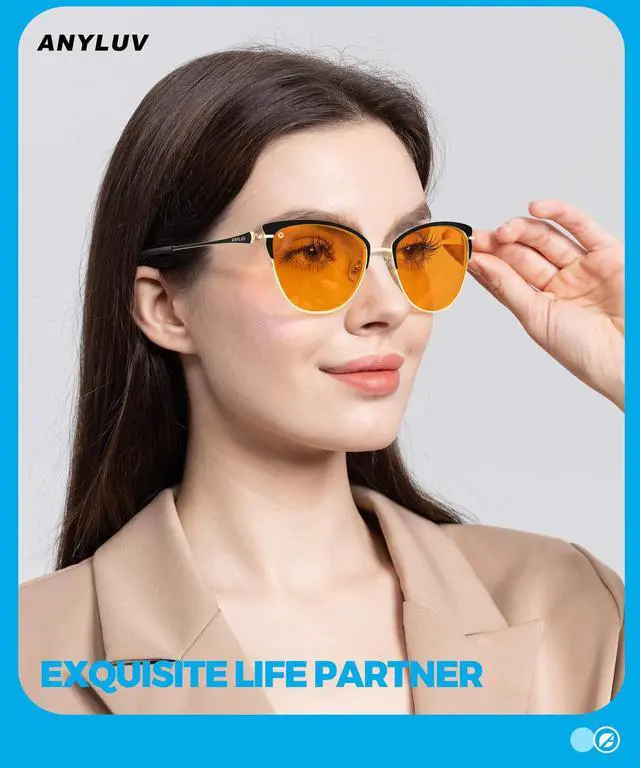 Alt view image 2 of 5 - ANYLUV Blue-Light Blocking-Glasses Blue-Light-Glasses Women: Womens Bluelight Glasses Computer Screen Blocker Eyes Protection