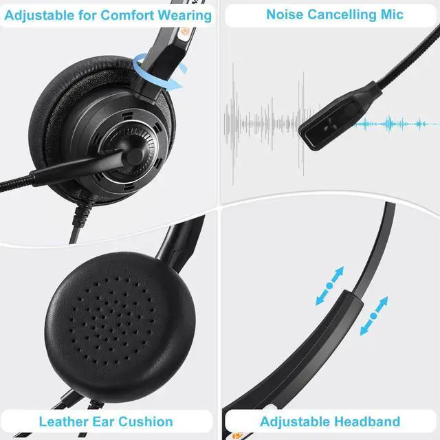 Alt view image 5 of 5 - Arama Cell Phone Headset with Microphone Noise Cancelling 3.5mm Headset for iPhone,Android,BlackBerry Mobile Phone and iPad Tablets (A200MP)