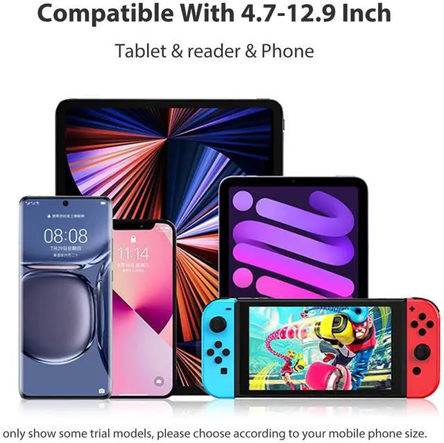 Alt view image 5 of 5 - BEWISER Adjustable Tablet Wall Mount Holder, Swivel 360 Rotating, Compatible with 4.7-12.9 inch Devices, High-Grade Aluminium Alloy, White