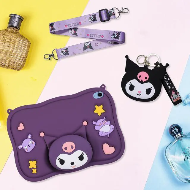 Alt view image 3 of 5 - Beszeith Kids Case for iPad 10th Generation 10.9 Inch 2022/iPad A16 11th Generation 11 Inch 2025 with Cartoon Stand, Wallet & Adjustable Shoulder Strap,Shockproof Protective (Purple)