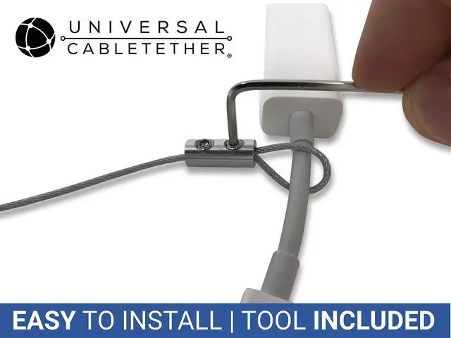 Alt view image 3 of 5 - Universal CableTether - TetherClamp (4 Pack) - Heavy Duty, Reusable, Adjustable, Cable Tether - Secure Conference Room Computer Display Adapters and Mac Adapters