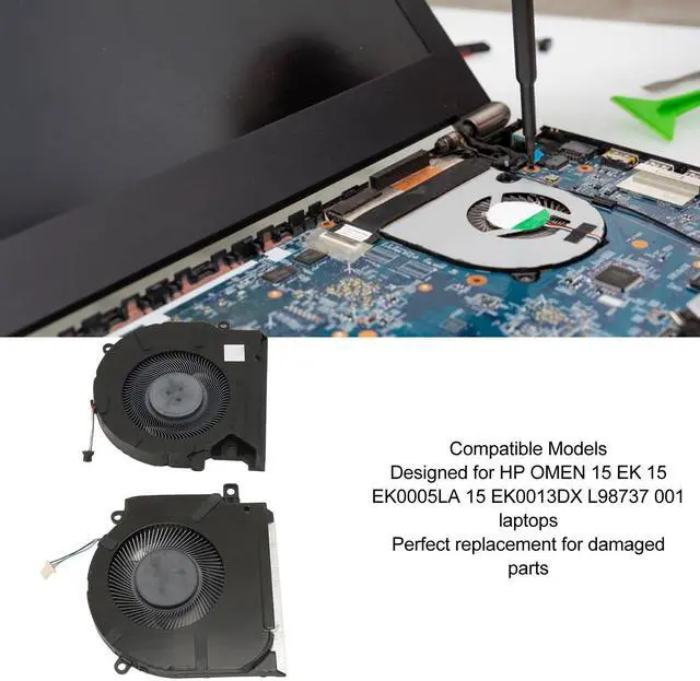 Alt view image 2 of 5 - ciciglow Laptop CPU Cooling Fan, for OMEN 15 15 EK0005LA 15 EK0013DX L98737 001 CPU GPU Cooler, 4 Pin Notebook Cooling Fan, Small and Lightweight (CPU and GPU Cooling Fan)