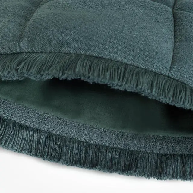 Alt view image 5 of 5 - Comfyable Puffy Laptop Sleeve 16 15 14 13 Inch for Women, Compatible with MacBook Air 2025 & MacBook Pro M4 M3 2024, Quilted Linen Soft Puffer Case with Fringe for Computer, Mallard Green