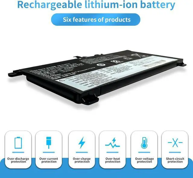 Alt view image 4 of 5 - HBFVG 00UR891 00UR892 SB10L84122 00UR890 01AV493 SB10L84121 SB10L84123 Laptop Battery Replacement for Lenovo ThinkPad T570 T580 P51S P52S Series(15.28V 32Wh)