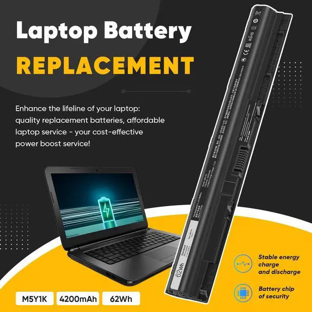 Alt view image 2 of 5 - RUEMIU 62Wh M5Y1K Laptop Battery Replacement for for Dell Inspiron 14 15 17 5000 3000 Series 5559 5558 3551 3451 3558 i3558 3567 5755 5756 5458 5759 5758 5759 WKRJ2 HD4J0 GXVJ3 07G07 6YFVW K185W