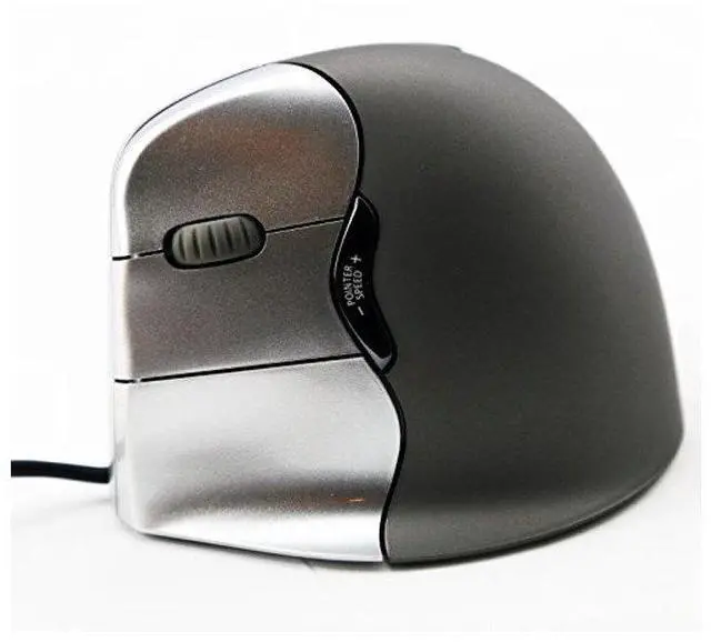 Main image of Evoluent Mouse VM4L - VerticalMouse 4, Left Hand Ergonomic Design, Evoluent Vertical Mouse with Wired USB Connection for Laptop and PC, Plus Jestik Microfiber Cloth (Regular Size)