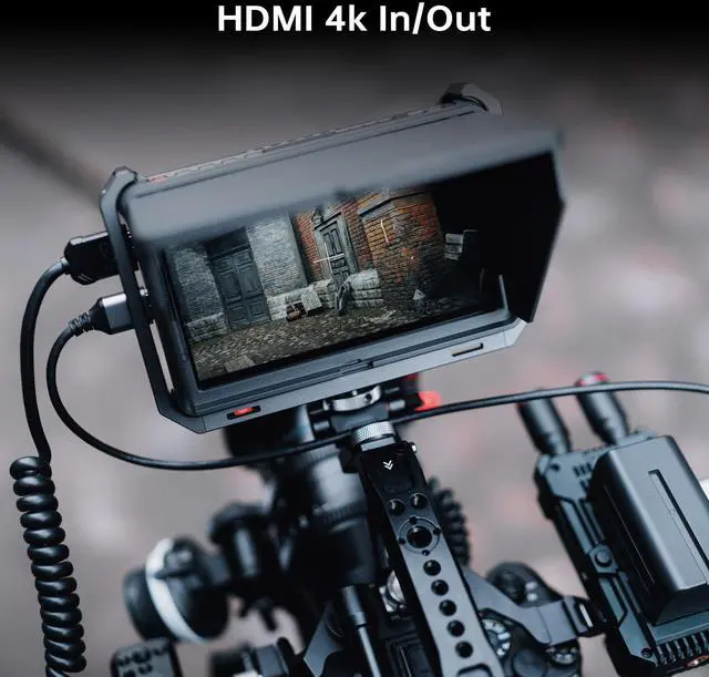 Alt view image 5 of 5 - VILTROX DC-X2 6'' Touchscreen Camera Monitor with Rig Cage, 2000 nits 4K HDMI in/Out Video Field Monitor Kit with Sunshade Hood, 3D LUT, Waveform, Histogram & Vectorscope Tools, Black