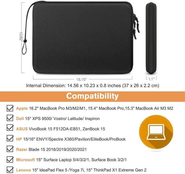 Alt view image 3 of 5 - FINPAC MacBook Hard Laptop Sleeve Case & Travel Electronic Bag