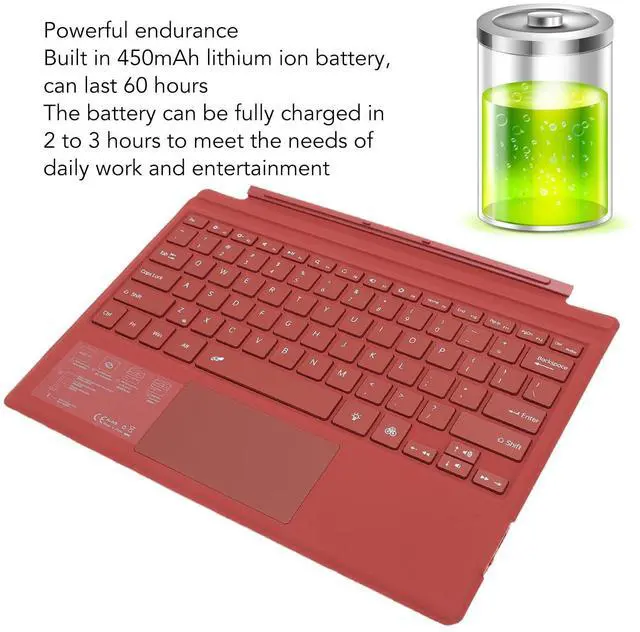 Alt view image 2 of 5 - Gugxiom for Pro 3/4/5/6/7 Keyboard, Magnetic Bluetooth Keyboard with Multi Touchpad, 7 Color Backlight Slim Wireless Keyboard (Red), Gugxiomkg7sgfvth6-12