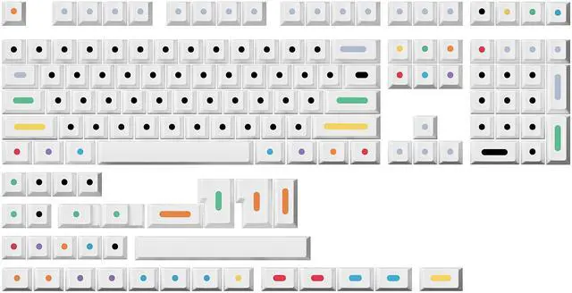 Main image of HK GAMING Custom Keycaps | Dye Sublimation PBT Keycap Set for Mechanical Keyboard | 139 Keys | Cherry Profile | ANSI US-Layout | Compatible with Cherry MX, Gateron, Kailh, Outemu | White Dots