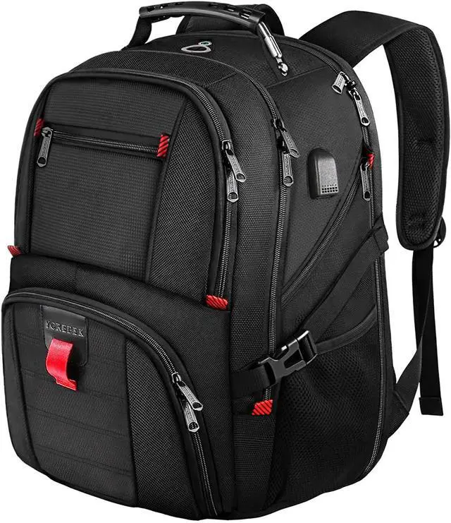 Main image of YOREPEK Travel Backpack, Extra Large 50L Laptop Backpacks for Men Women, Water Resistant College Backpacks Airline Approved Business Work Bag with USB Charging Port Fits 17 Inch Computer, Black