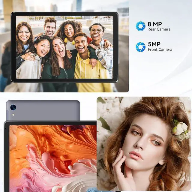 Alt view image 4 of 5 - Jeazans Android Tablet, 10.1 inch Tablets with 1280 * 800 IPS HD Touchscreen, Octa-Core Processor, 10(4+6) GB RAM 128GB ROM, 1TB TF Card Expandable, 5G/2.4G WiFi, BT 5.0,Dual Camera, 2025 US Version