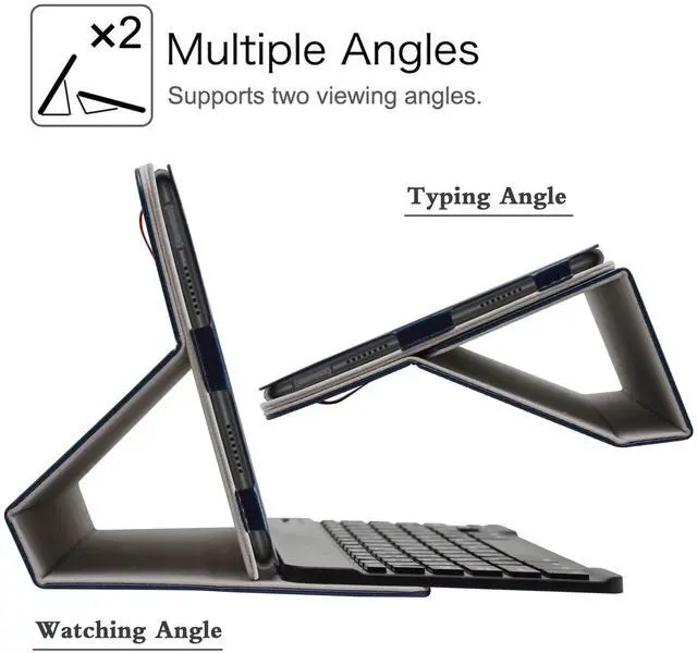 Alt view image 4 of 5 - JRTAL Compatible with TCL Tab Pro 5G/TCL TABMAX 10.4 Keyboard Case, Premium Vegan PU Leather with Detachable Keyboard Stand Cover for 10.36" TCL Tab Pro 5G TCL-9198S/TCL TABMAX 10.4 9296Q,Blue